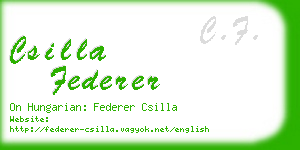 csilla federer business card